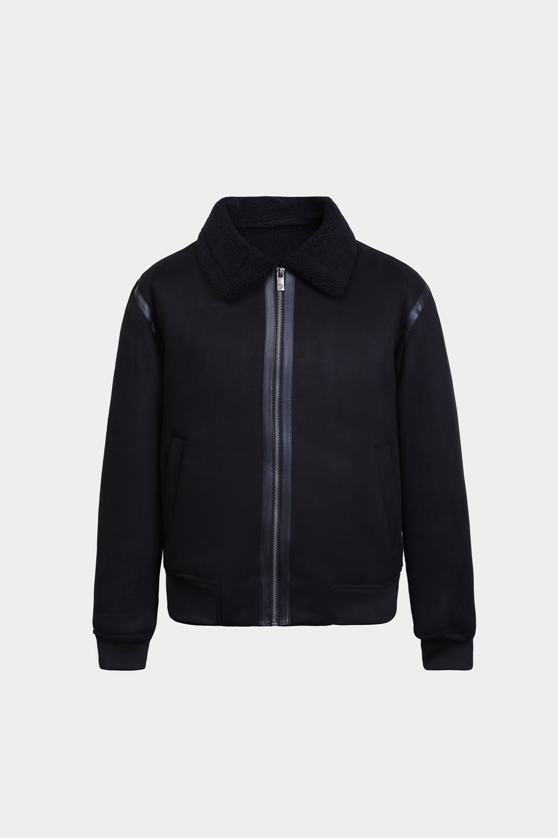 Suede Jacket With Sherpa Lining - Cougar Clothing