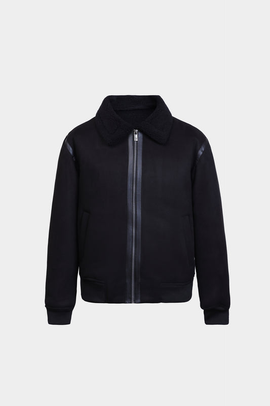 Suede Jacket With Sherpa Lining - Cougar Clothing