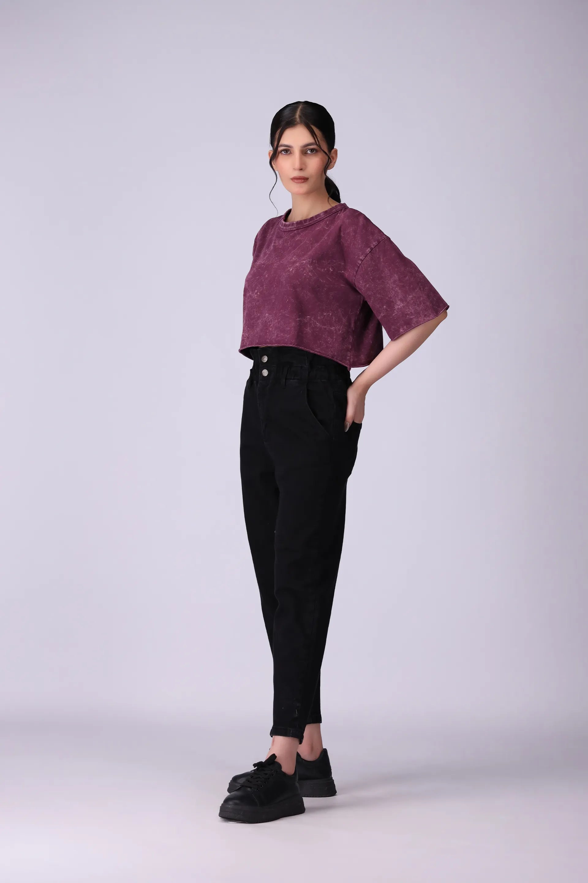 Cropped Garment Dyed T-Shirt - Cougar Clothing