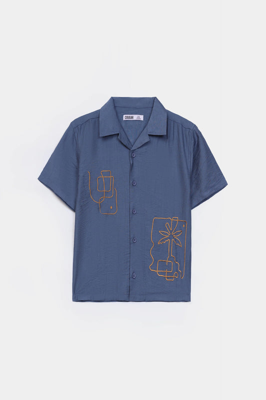 Embroidered Irish Cotton Shirt - Cougar Clothing