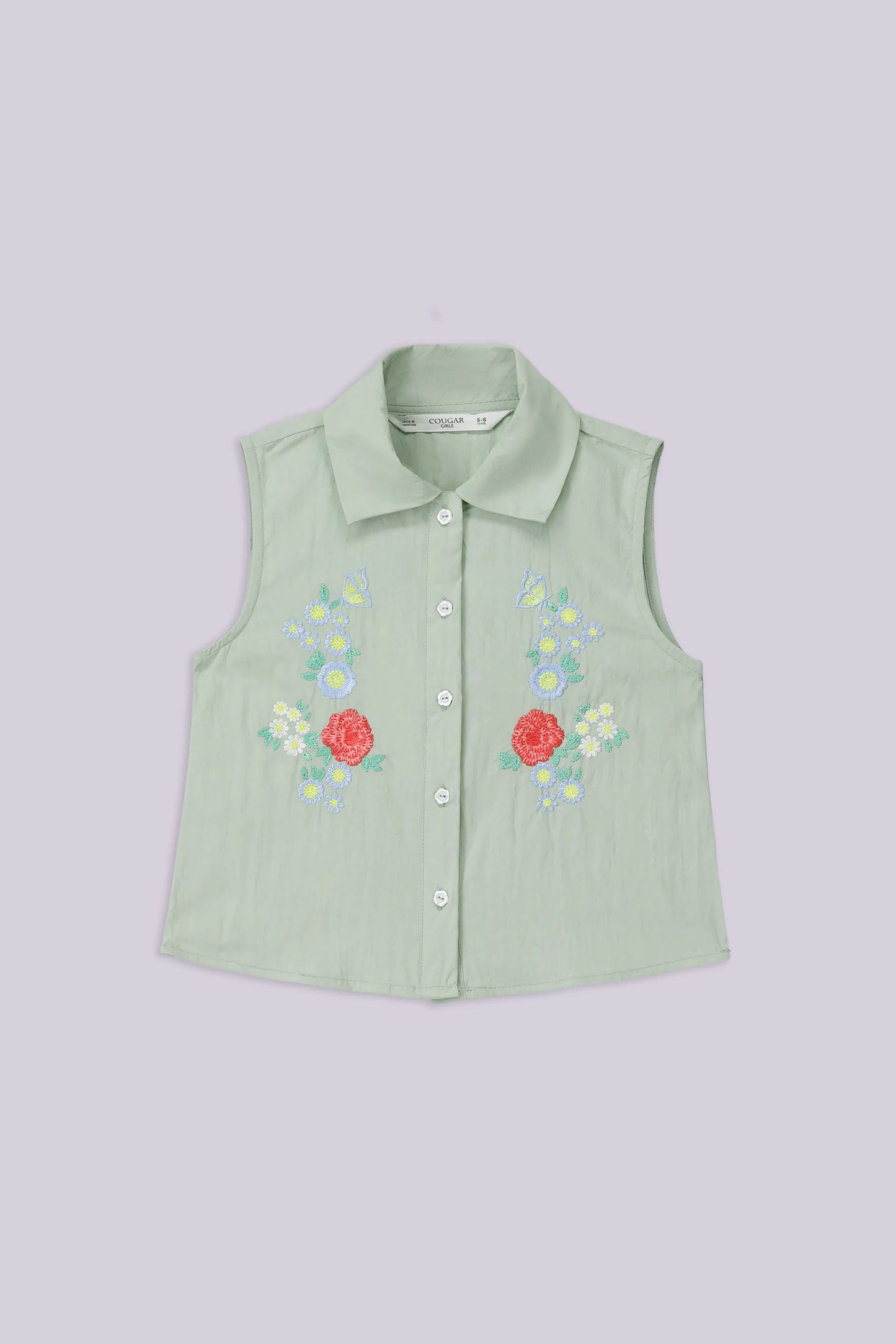 Embroidered Button-Down Shirt - Cougar Clothing
