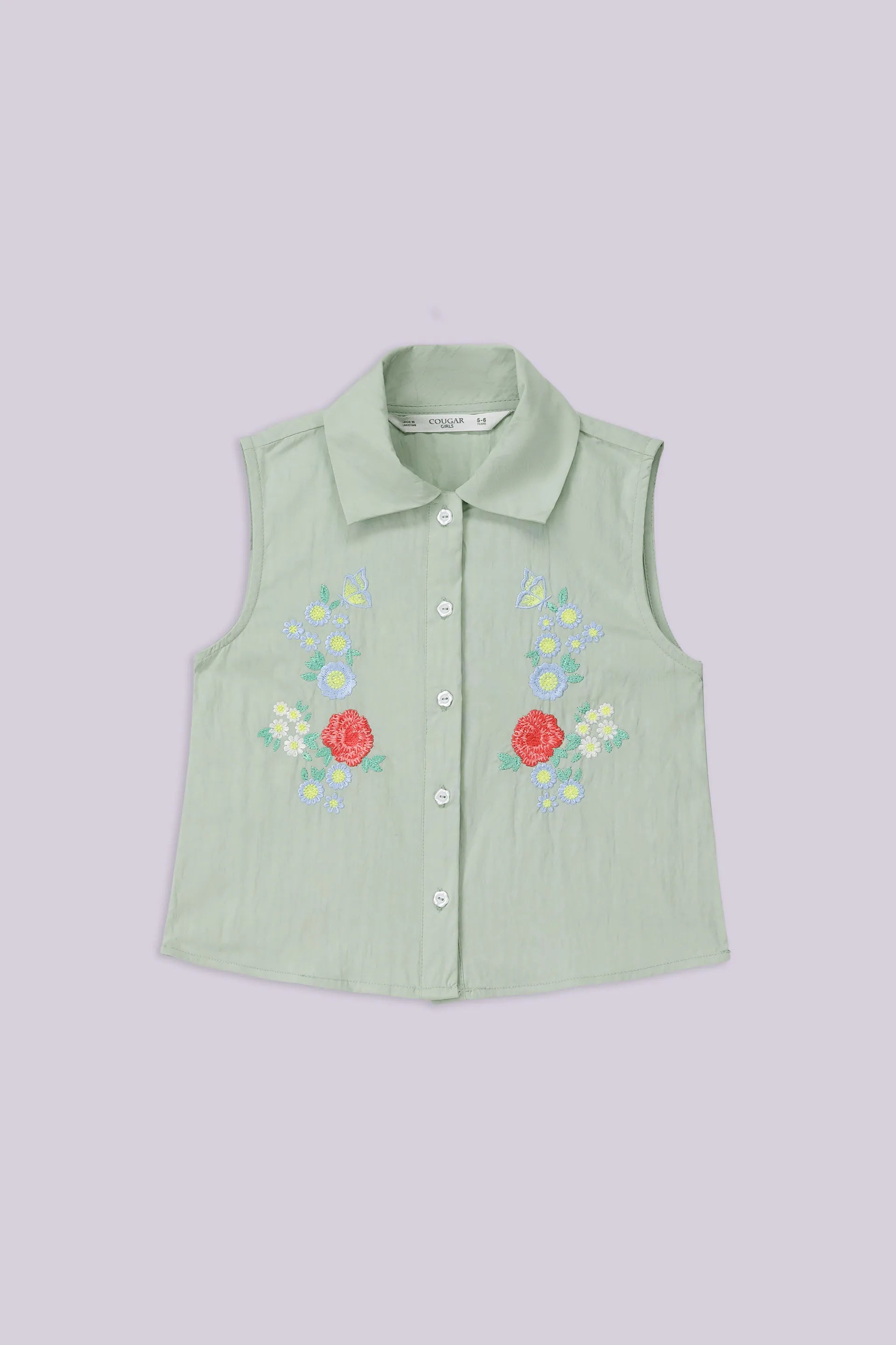 Embroidered Button-Down Shirt - Cougar Clothing