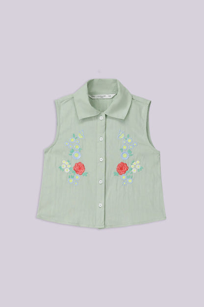 Embroidered Button-Down Shirt - Cougar Clothing