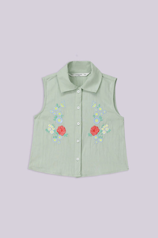 Embroidered Button-Down Shirt - Cougar Clothing