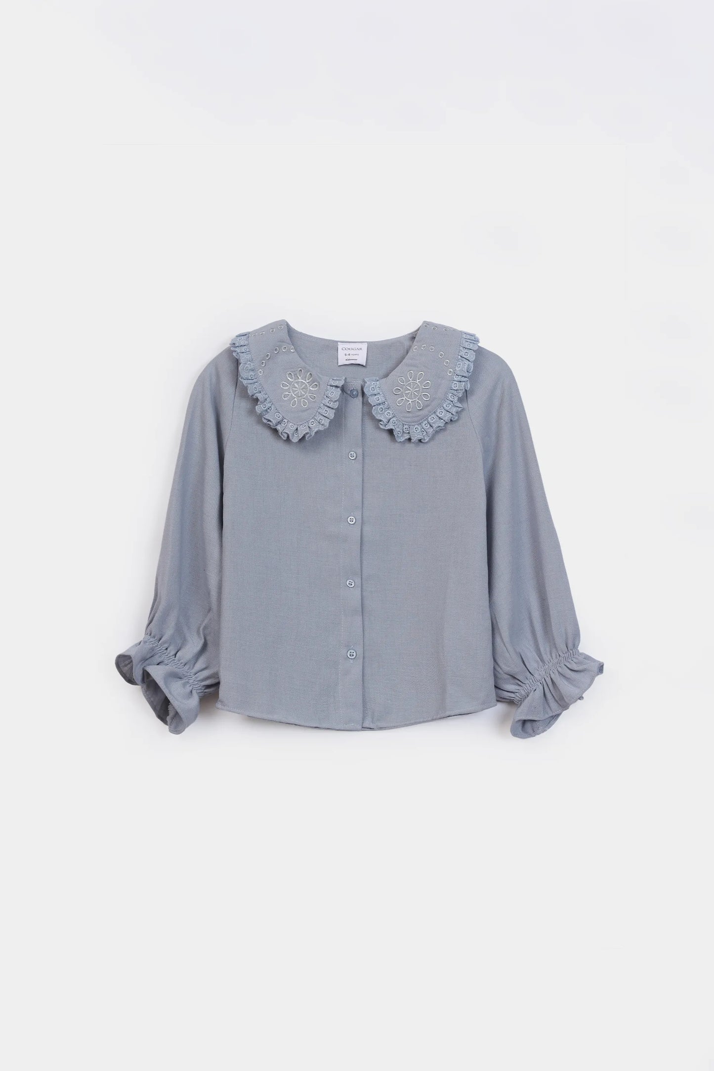 Bib Collar Embroidered Button-Down - Cougar Clothing