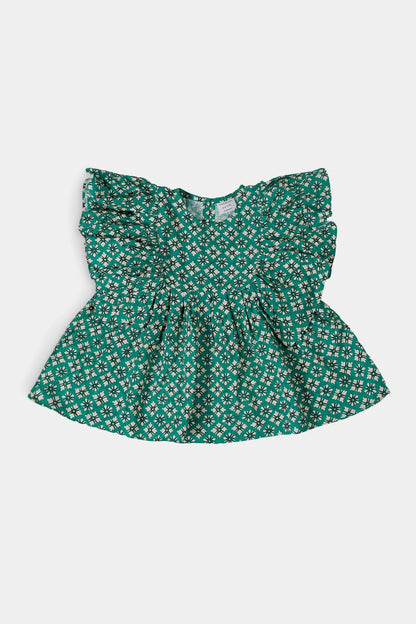 Ruffled Sleeved Dress - Cougar Clothing