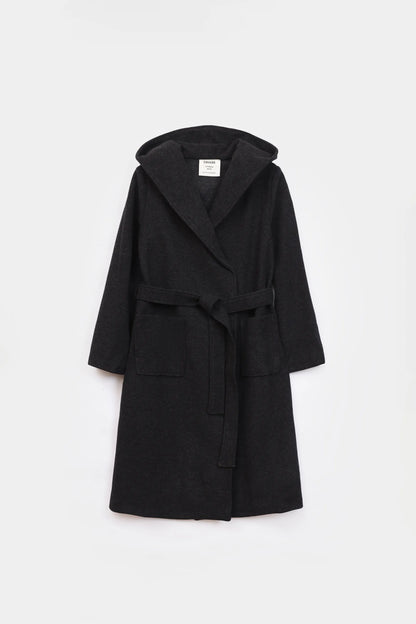 Hooded Belted Coat - Cougar Clothing