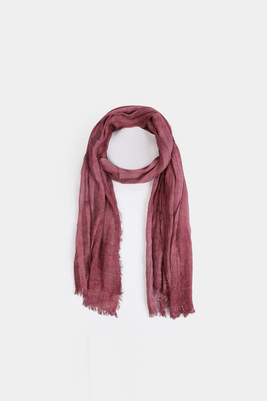 Textured Scarf With Frayed Edges - Cougar Clothing