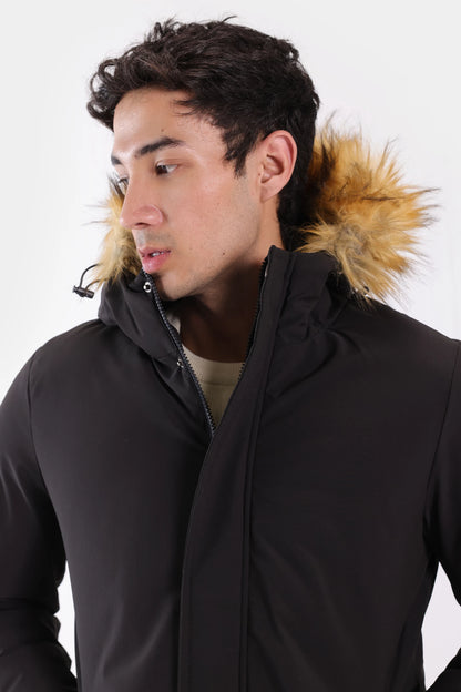 Faux Fur Hooded Jacket - Cougar Clothing