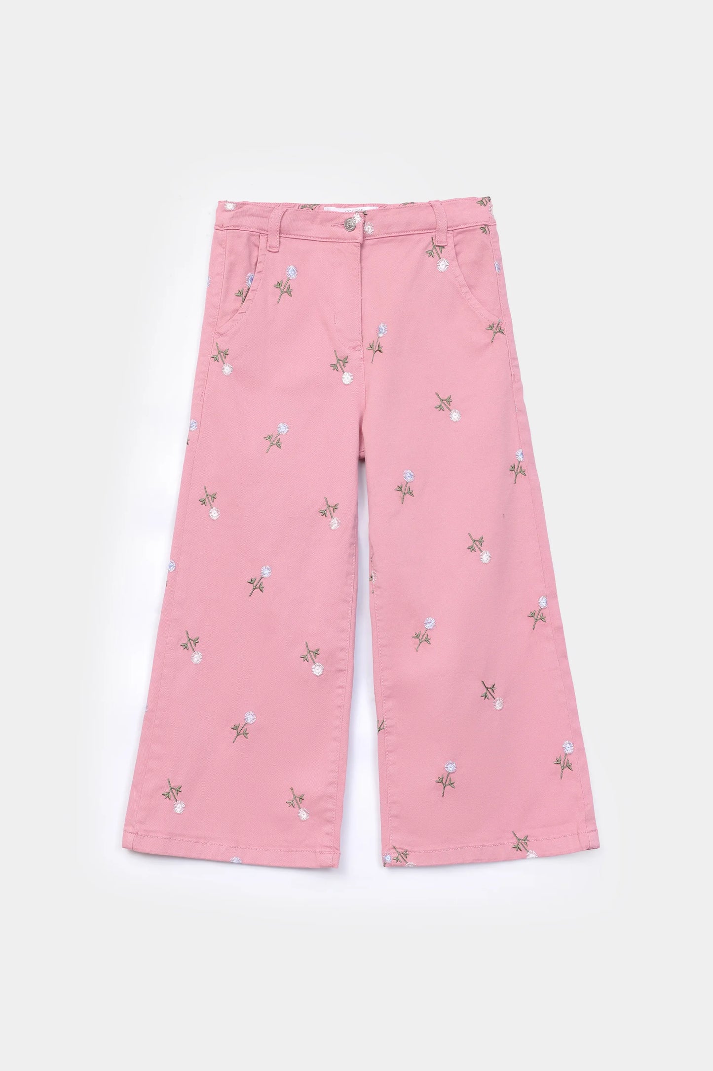 Embroidered Wide-Leg Jeans - Cougar Clothing