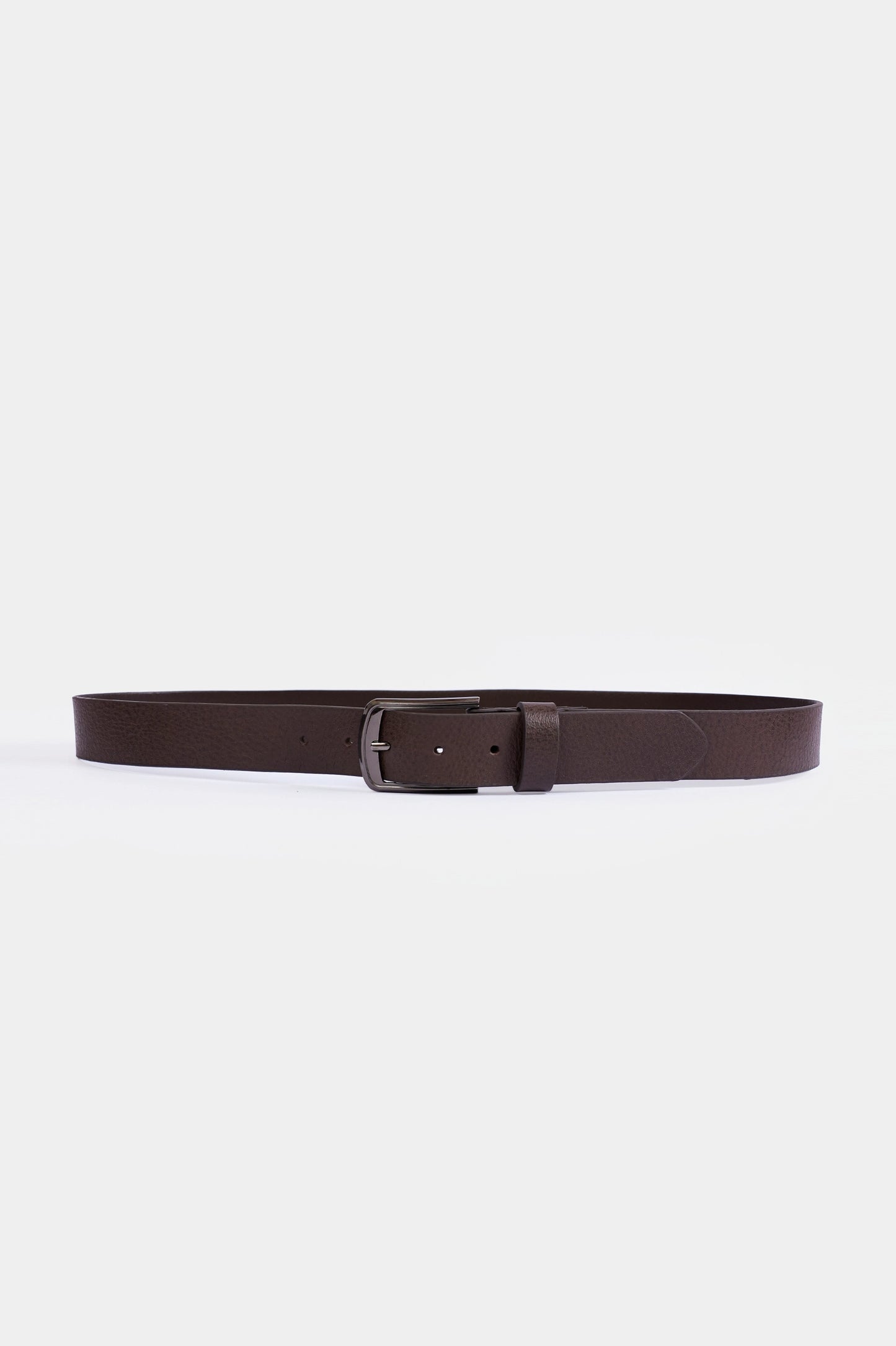 Leather Belt With Silver Buckle - Cougar Clothing