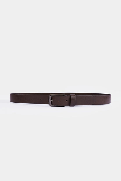 Leather Belt With Silver Buckle - Cougar Clothing