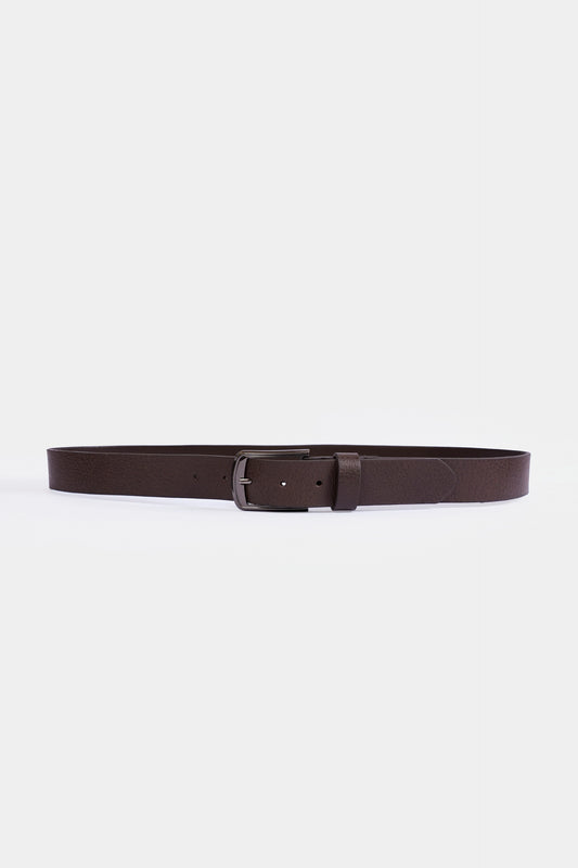 Leather Belt With Silver Buckle - Cougar Clothing