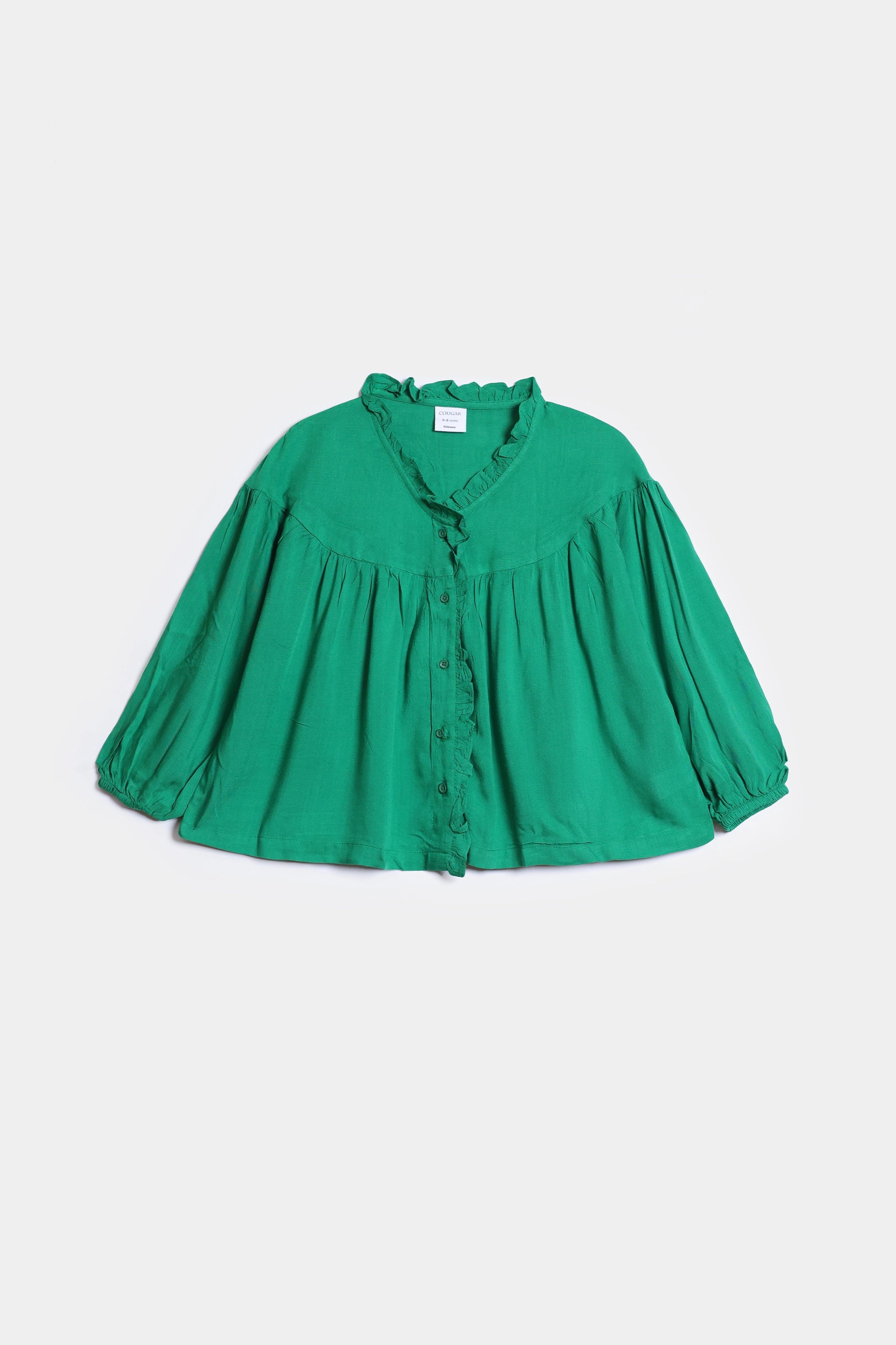 Button-Front Frilled Dress - Cougar Clothing