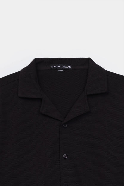 Popcorn Knit Boxy Shirt - Cougar Clothing