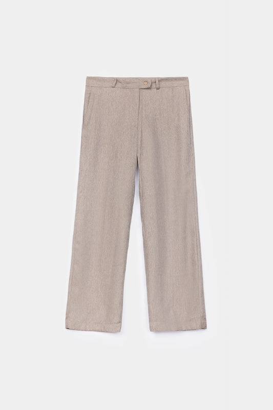 Wool-Mix Textured Trousers - Cougar Clothing