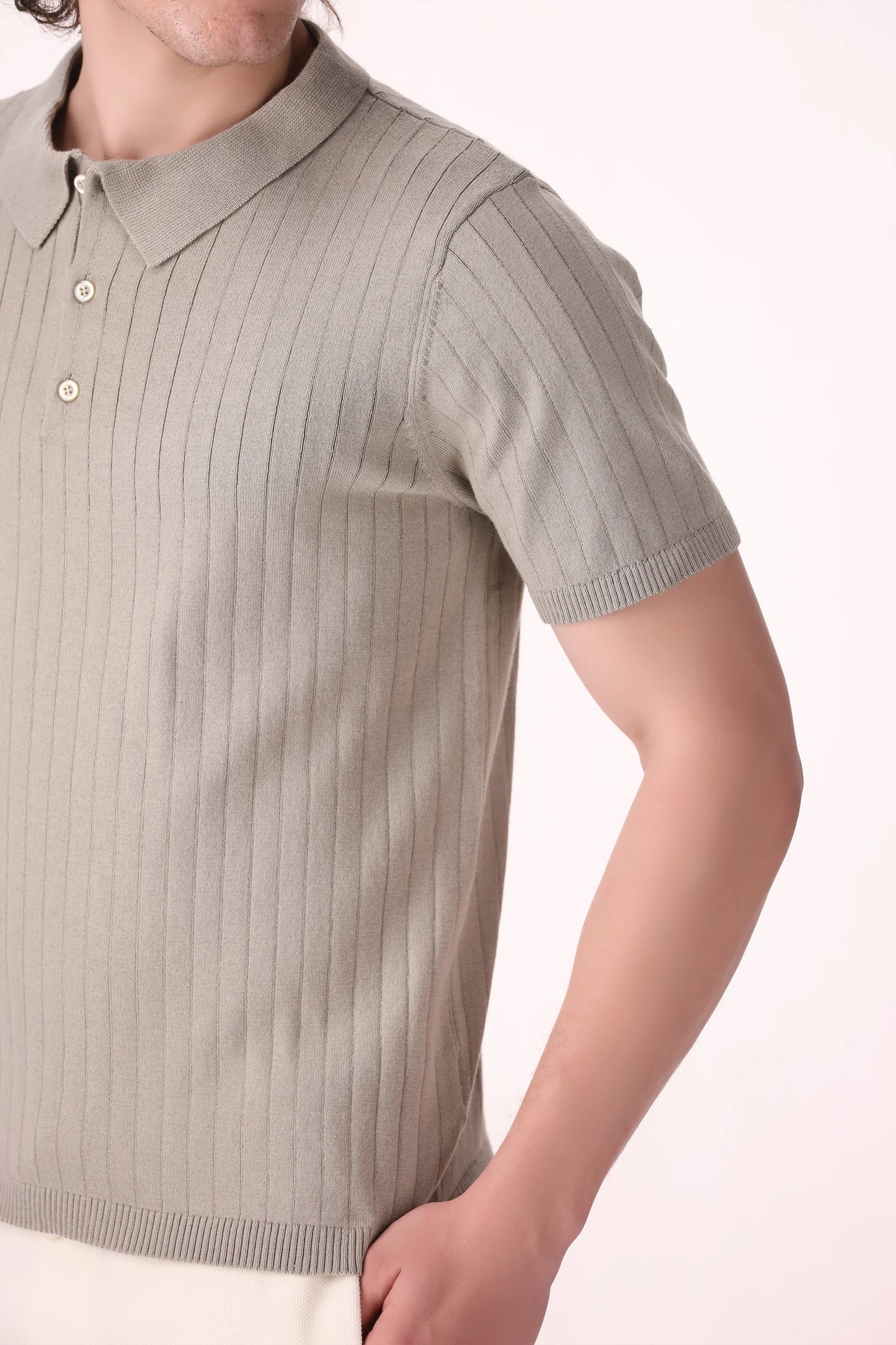 Rib Knit Polo - Cougar Clothing