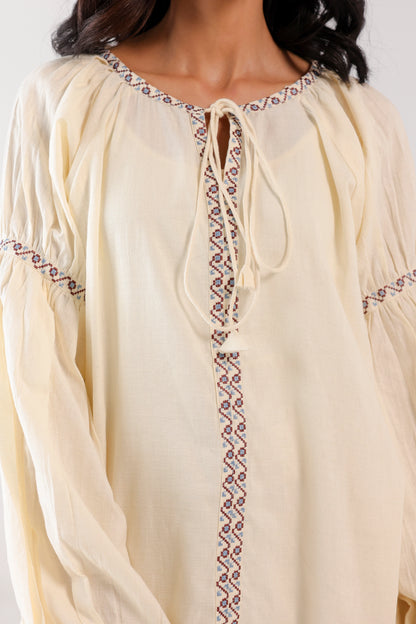 Lantern Sleeved Embroidered Blouse - Cougar Clothing