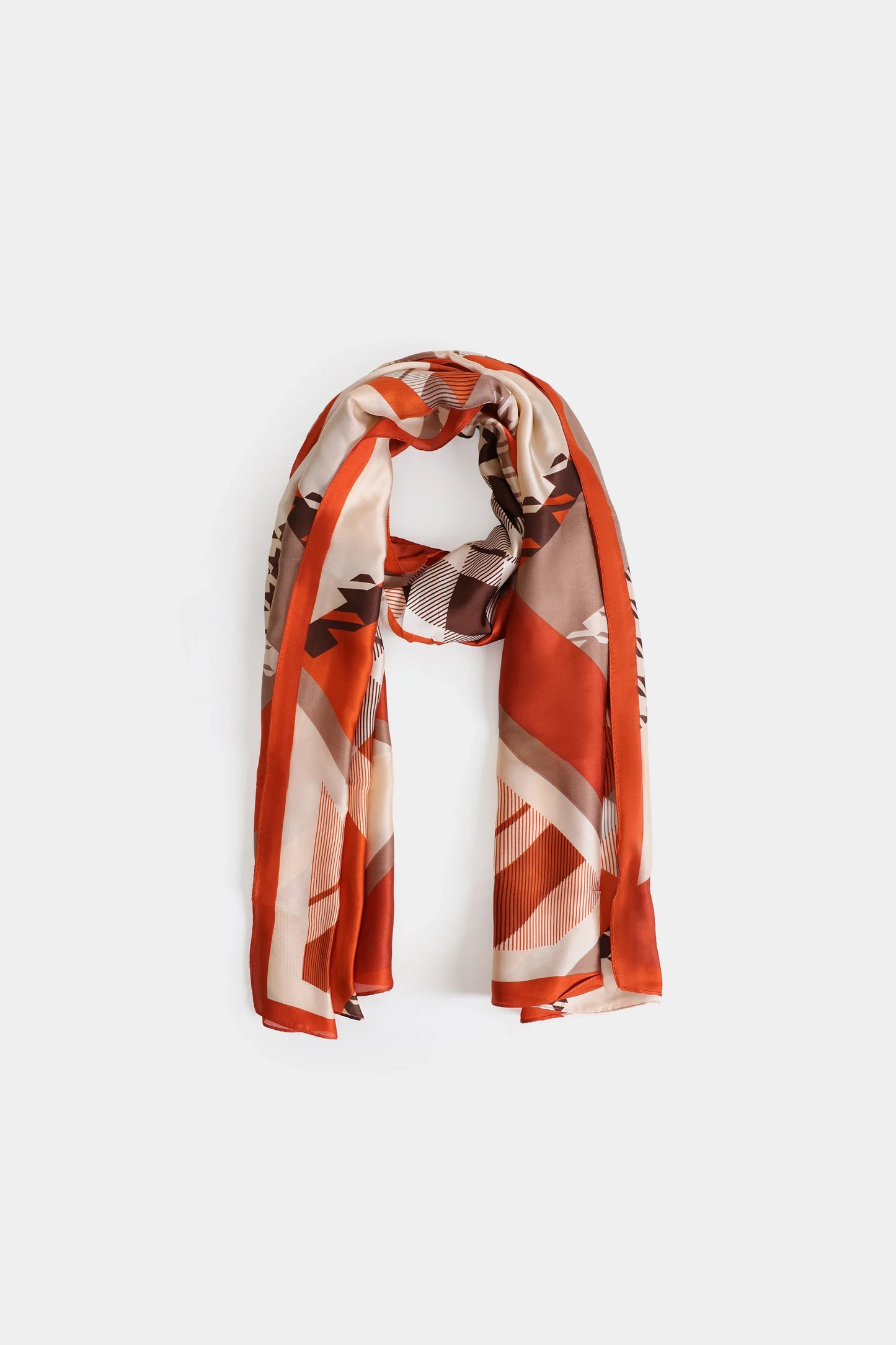 Geometrical Print Silk Scarf - Cougar Clothing