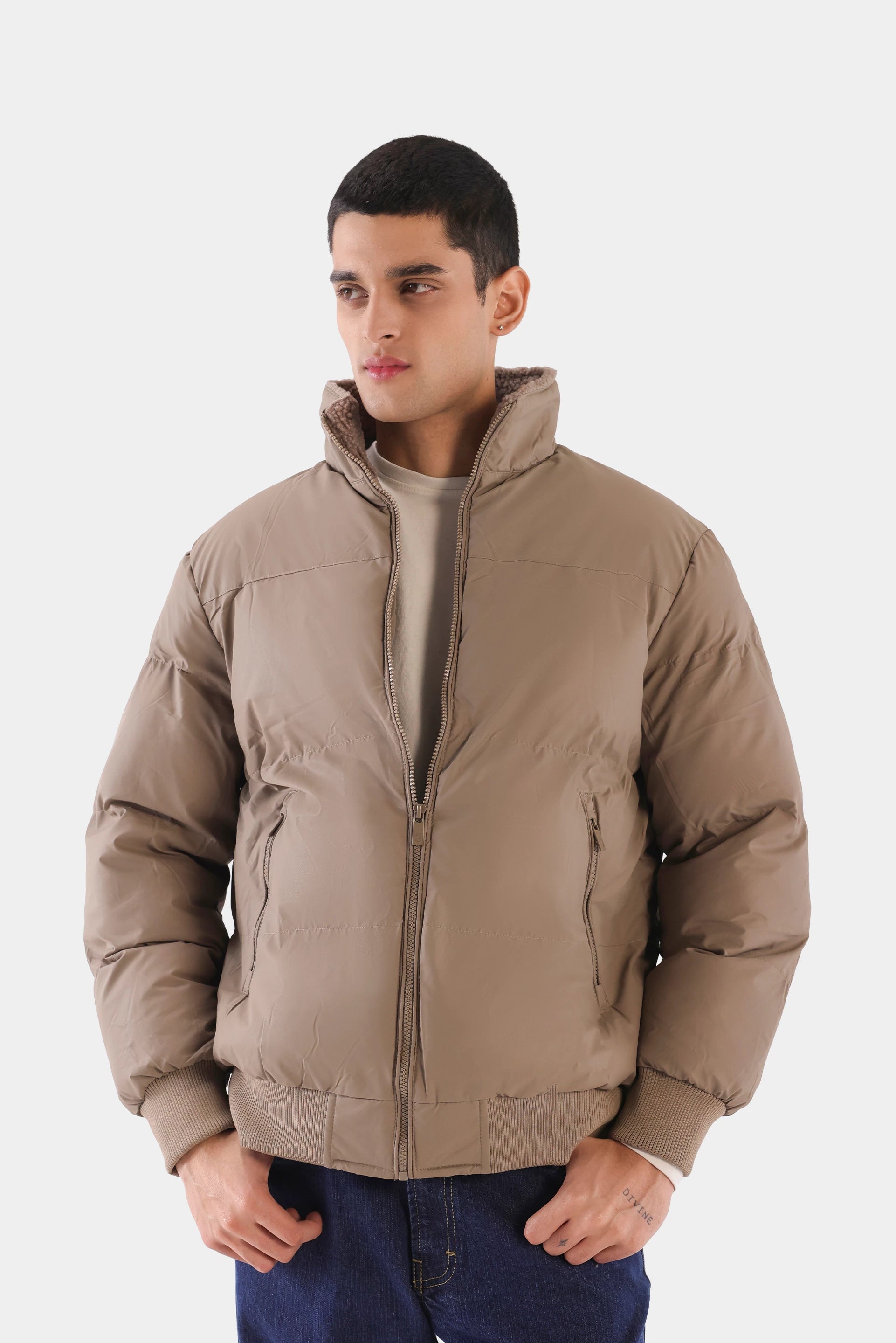 Fleece-Lined Puffer Jacket - Cougar Clothing