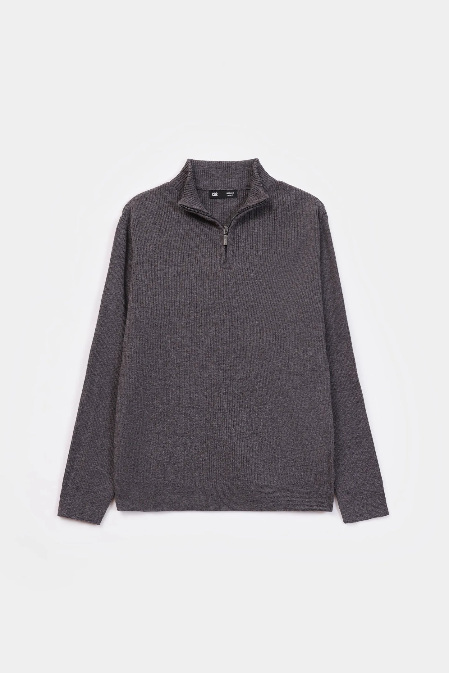 Rib Knit Quarter Sweater - Cougar Clothing