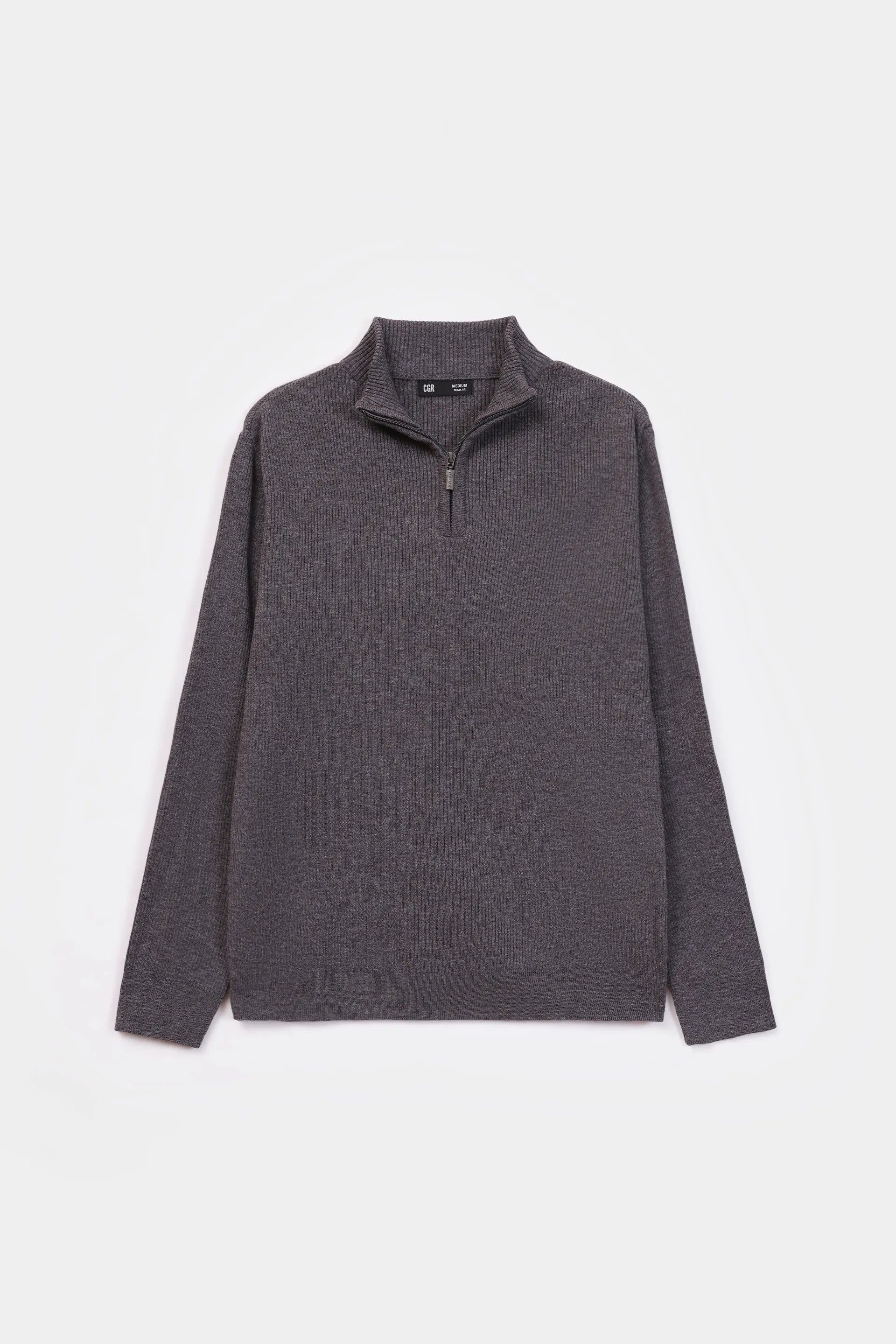 Rib Knit Quarter Sweater - Cougar Clothing