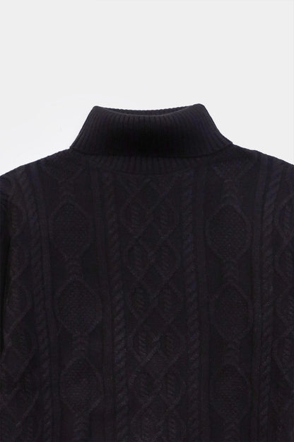 Textured Knit Roll Neck Sweater - Cougar Clothing