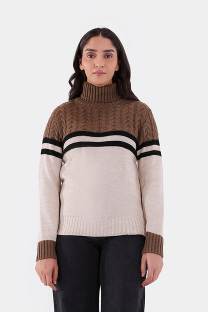 Roll Neck Cable Neck Sweater - Cougar Clothing