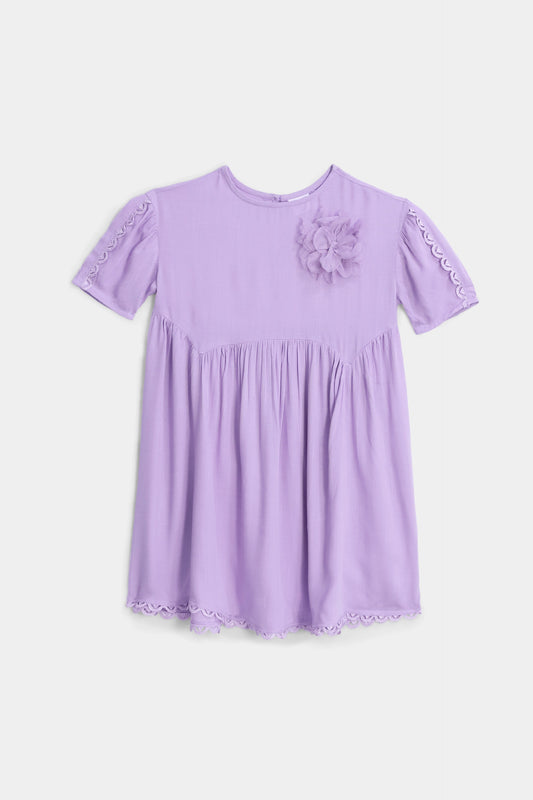 Dress With 3D Flower - Cougar Clothing