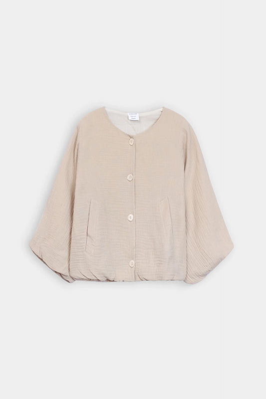 Button Top With Balloon Sleeves - Cougar Clothing