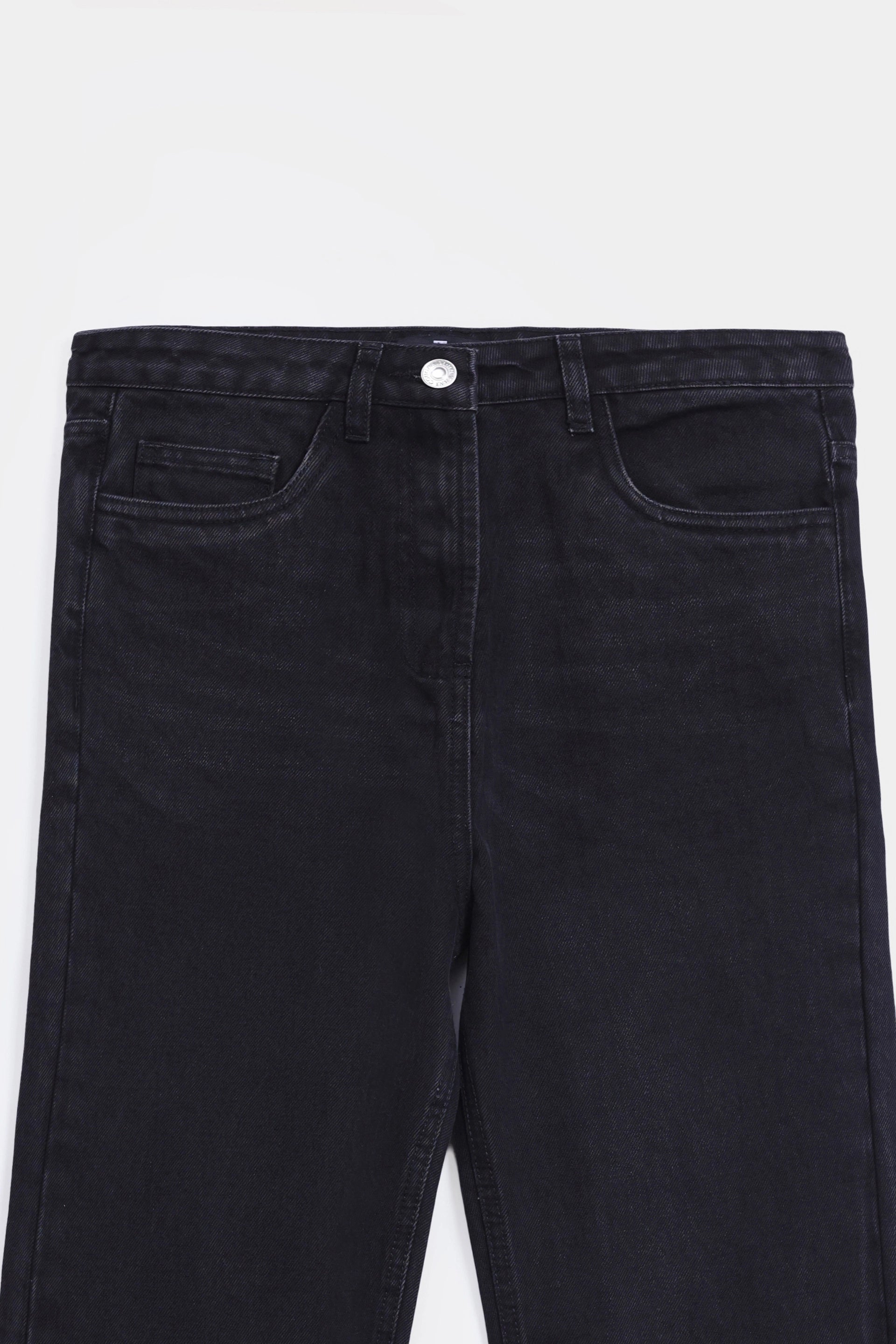 Straight Jeans With Raw Hem - Cougar Clothing