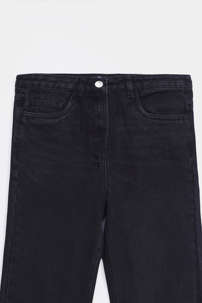 Straight Jeans With Raw Hem - Cougar Clothing