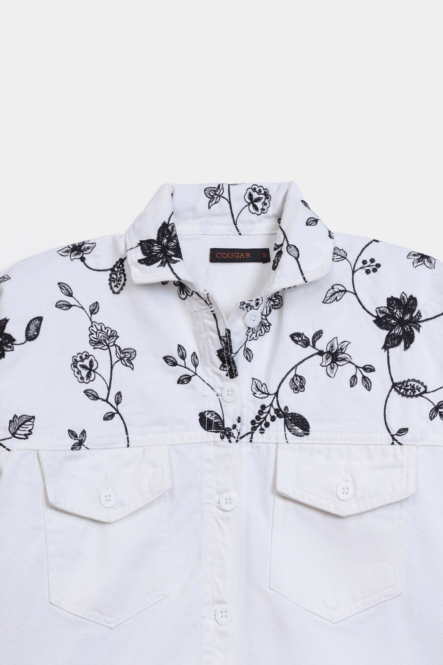 Embroidered Denim Jacket - Cougar Clothing