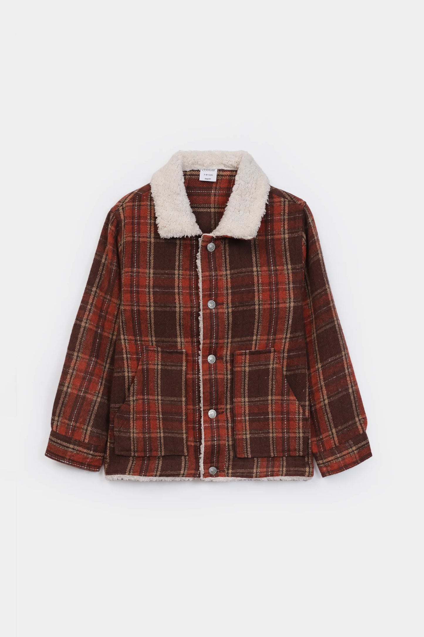 Sherpa Collar Checkered Shacket - Cougar Clothing
