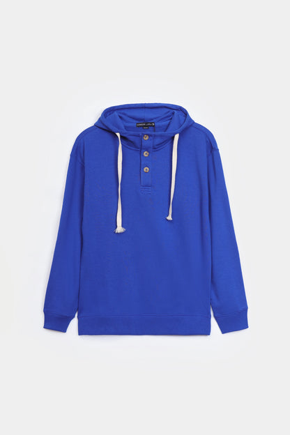 Contrast Drawstring Terry Hoodie - Cougar Clothing