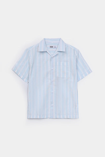 Striped Camp Collar Shirt - Cougar Clothing