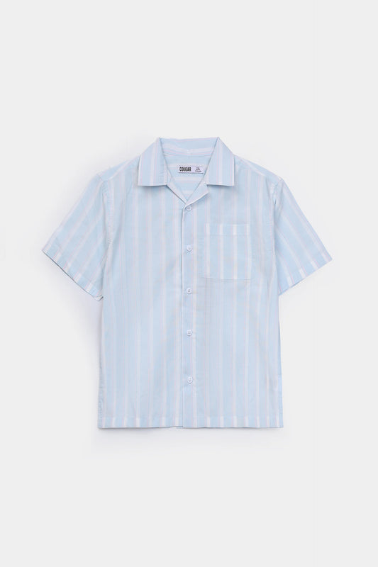 Striped Camp Collar Shirt - Cougar Clothing