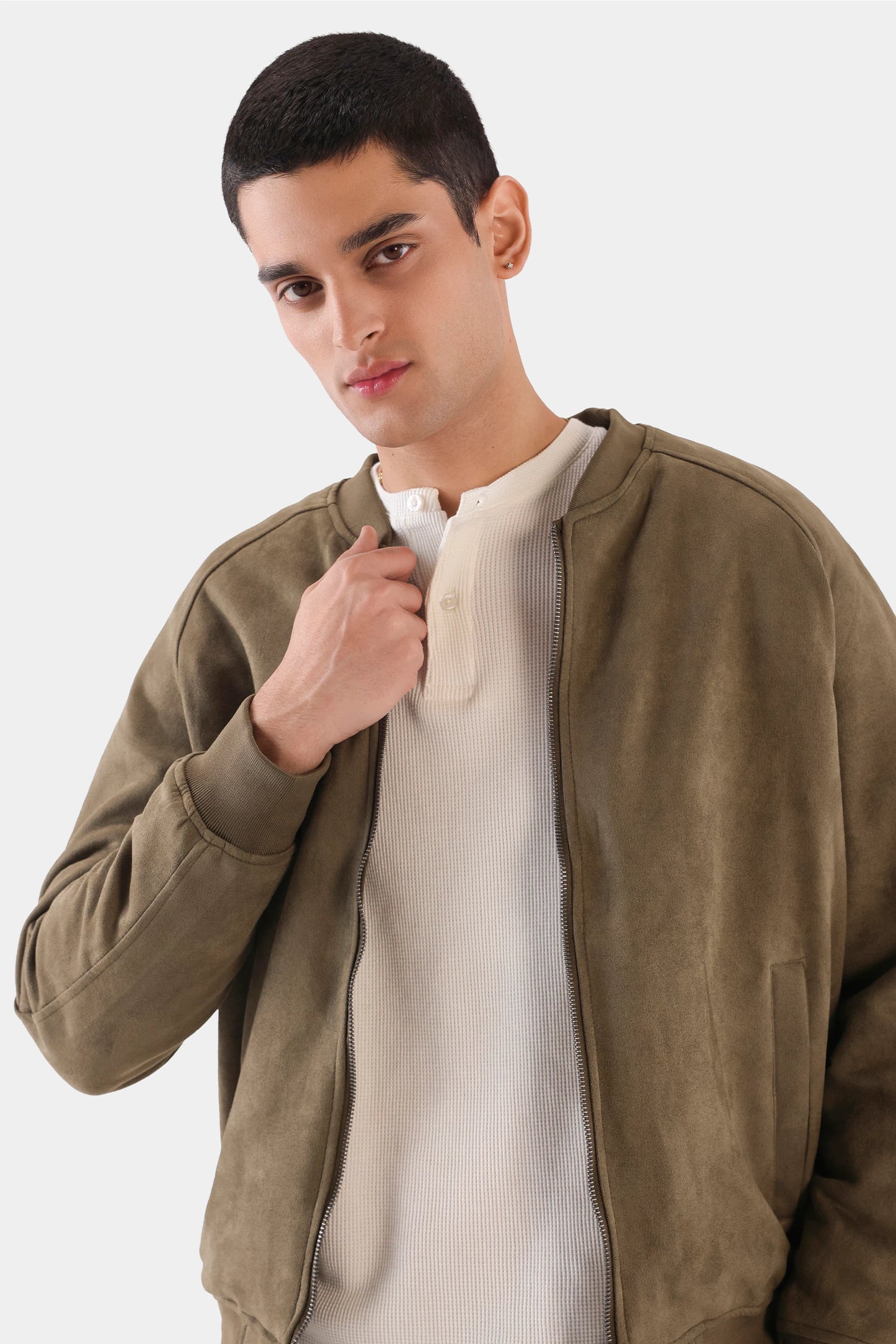 Faux Suede Raglan Jacket - Cougar Clothing