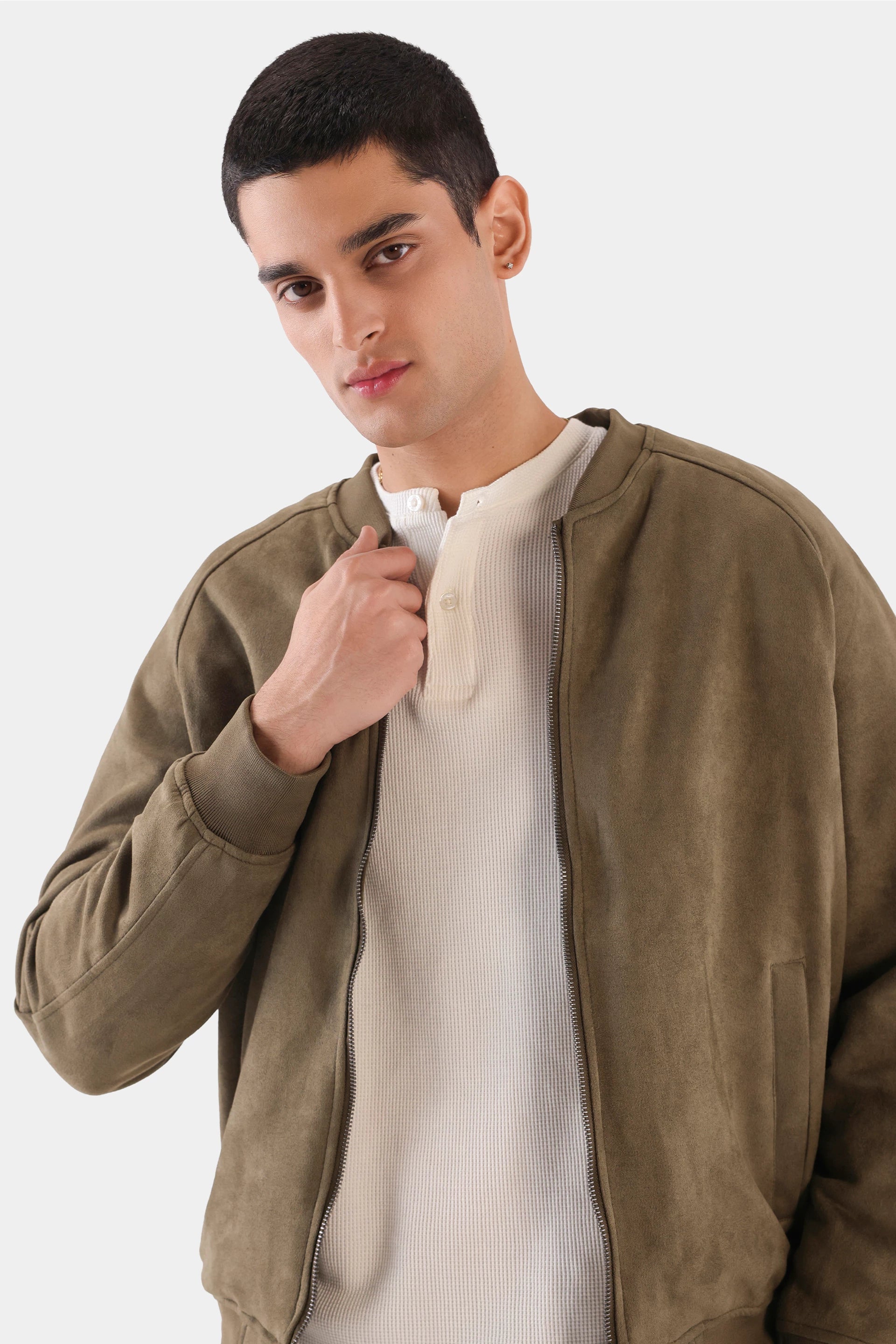 Faux Suede Raglan Jacket - Cougar Clothing