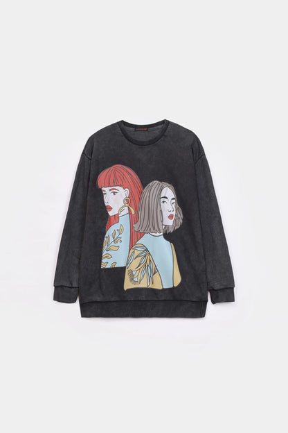 Garment Dyed Graphic Sweatshirt - Cougar Clothing