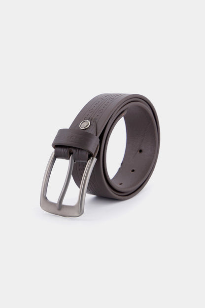 Leather Belt With Geometric Pattern - Cougar Clothing