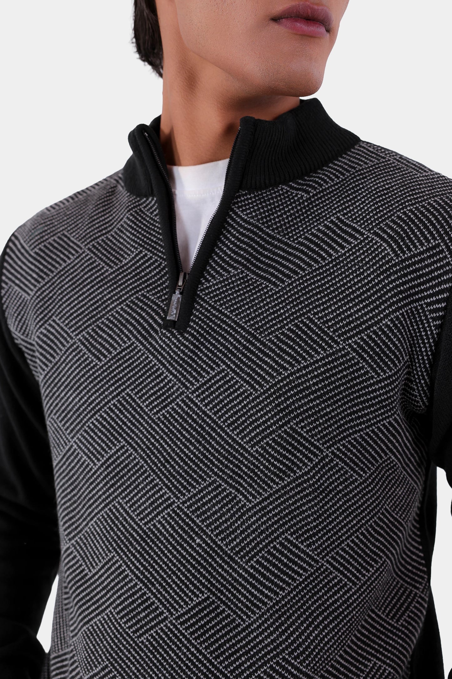 Contrast Sleeved Textured Sweater - Cougar Clothing