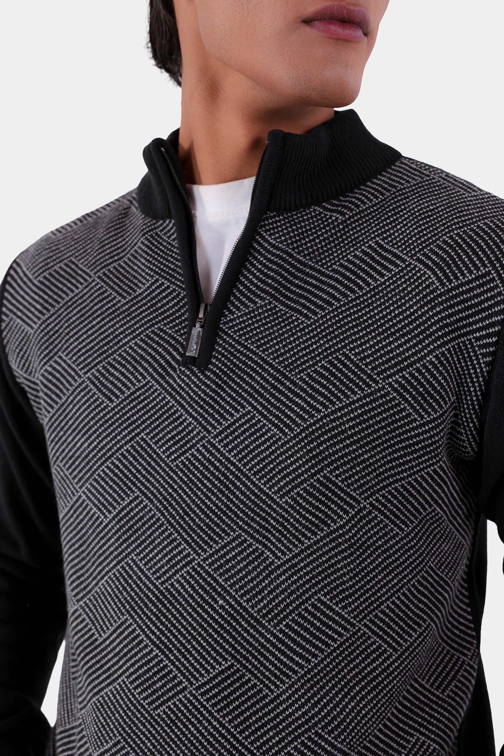 Contrast Sleeved Textured Sweater - Cougar Clothing