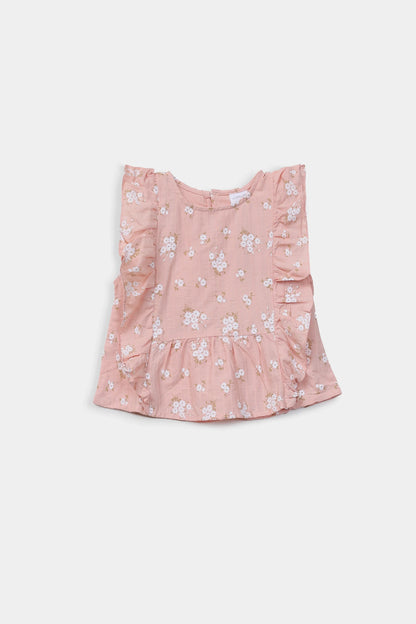 Printed Ruffled Top - Cougar Clothing