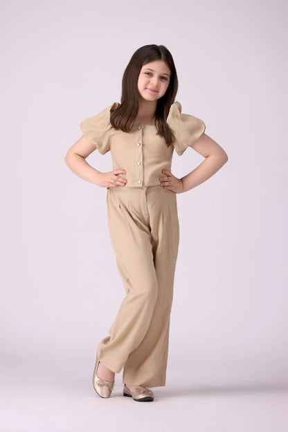 Button-Front Cropped Top - Cougar Clothing