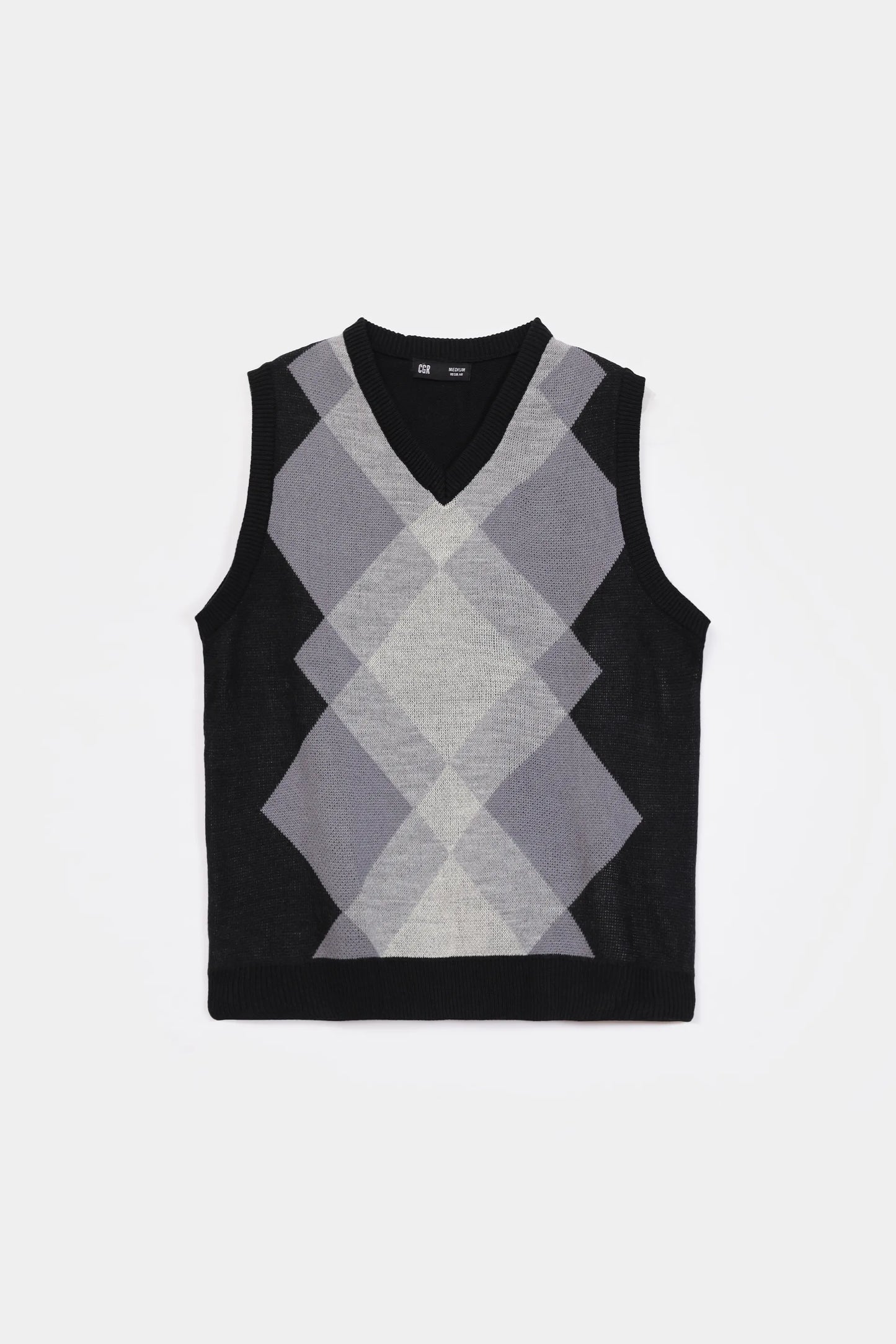 Argyle Pattern Sweater Vest - Cougar Clothing