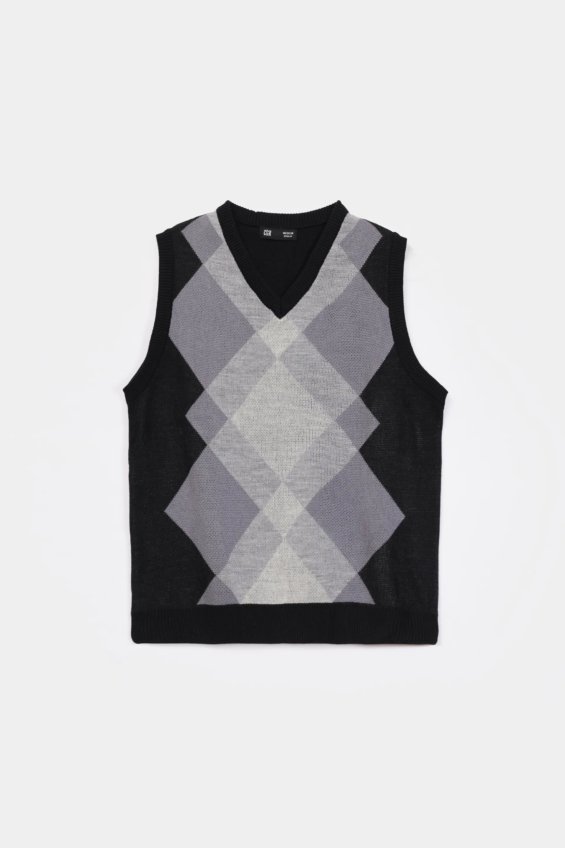 Argyle Pattern Sweater Vest - Cougar Clothing