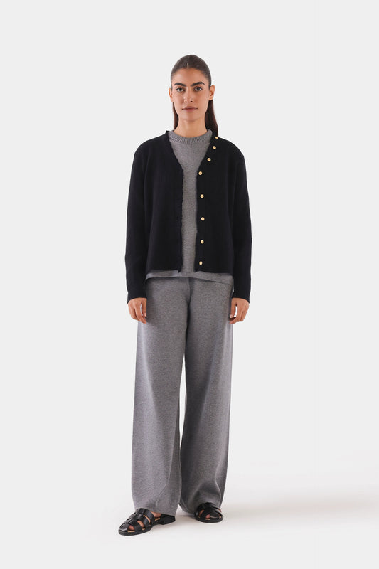 Frayed Placket Cardigan - Cougar Clothing