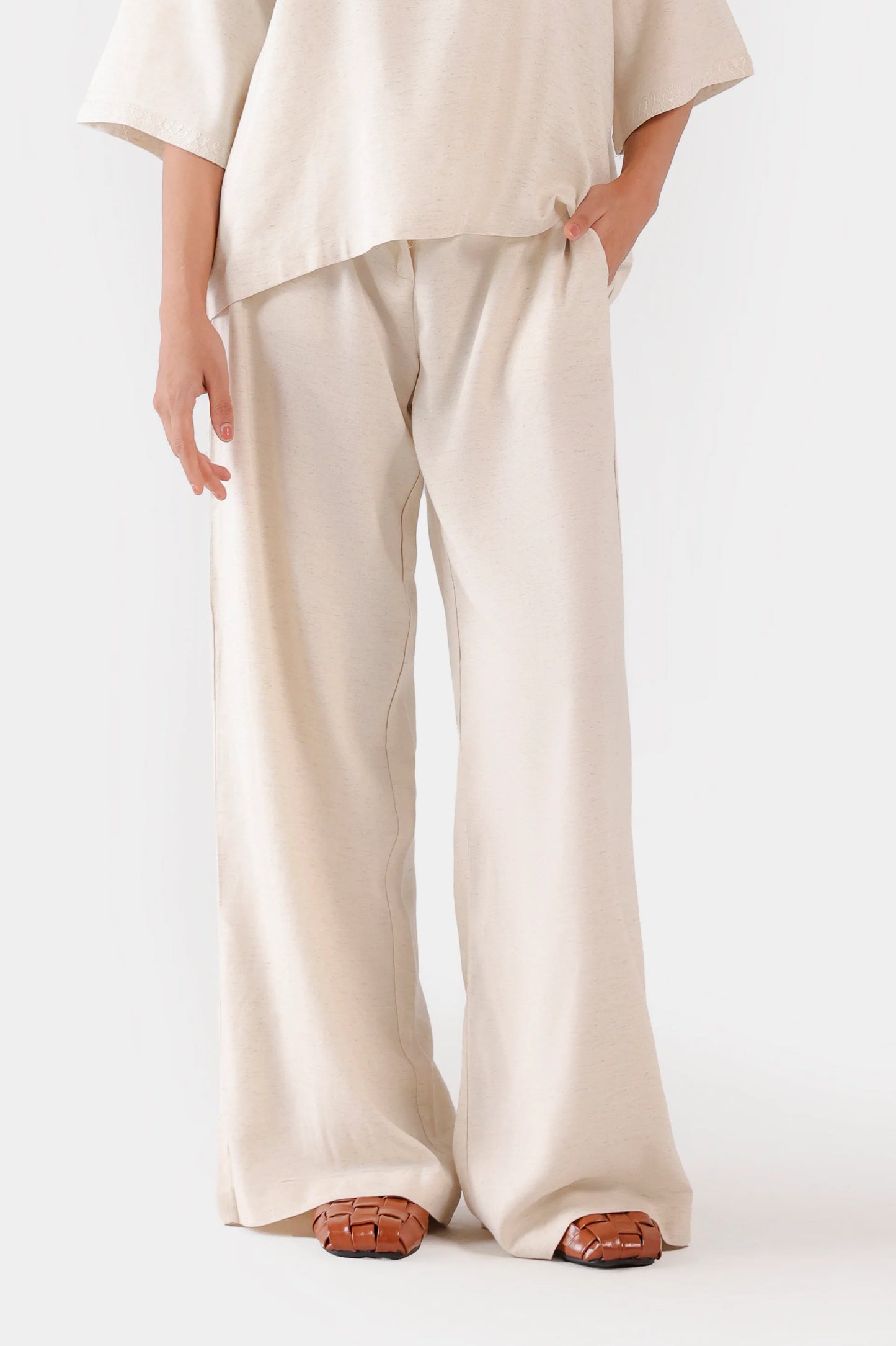 Slub Cotton Textured Trousers - Cougar Clothing