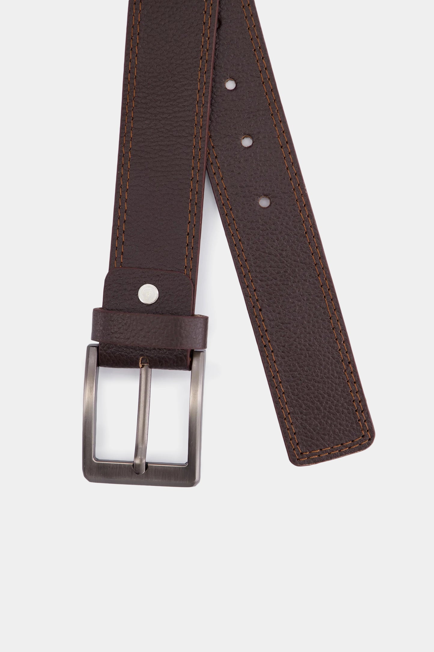 Leather Belt With Rectangular Buckle - Cougar Clothing